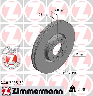 Тормозные диски ZIMMERMANN 440.3128.20