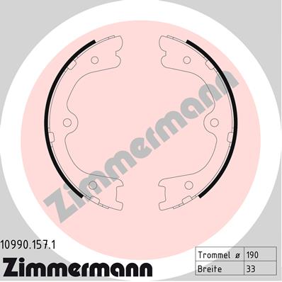 Колодки ручника ZIMMERMANN 10990.157.1