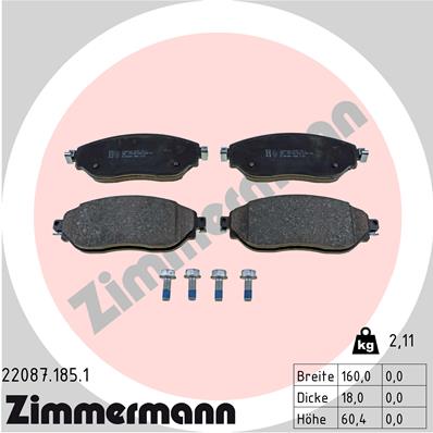 Тормозные колодки ZIMMERMANN 22087.185.1