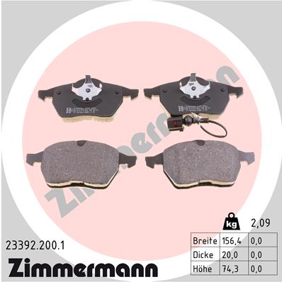 Тормозные колодки ZIMMERMANN 23392.200.1