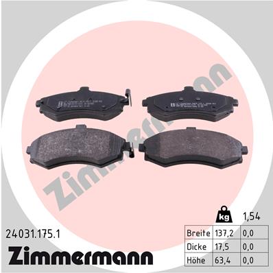 Тормозные колодки ZIMMERMANN 24031.175.1