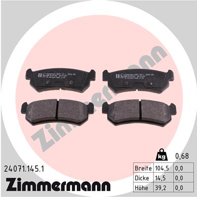 Тормозные колодки ZIMMERMANN 24071.145.1