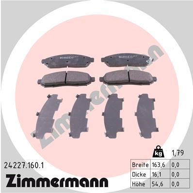 Тормозные колодки ZIMMERMANN 24227.160.1
