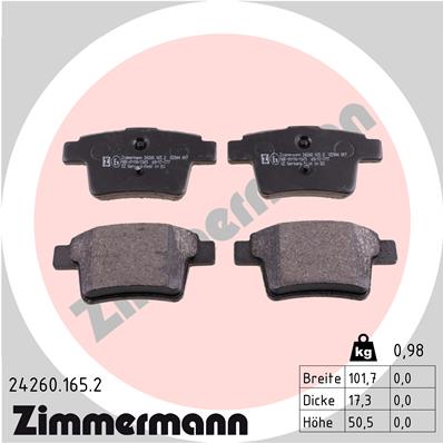Тормозные колодки ZIMMERMANN 24260.165.2