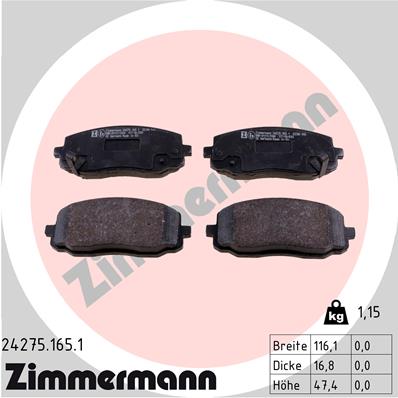 Тормозные колодки ZIMMERMANN 24275.165.1
