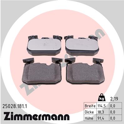 Тормозные колодки ZIMMERMANN 25028.181.1