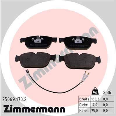 Тормозные колодки ZIMMERMANN 25069.170.2