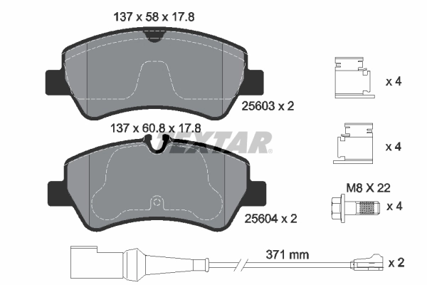 Тормозные колодки TEXTAR 2560303