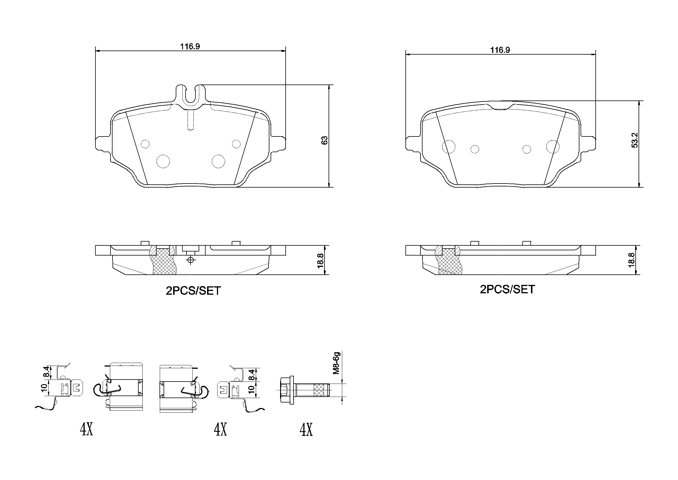 Колодки тормозные дисковые комплект BREMBO P50162