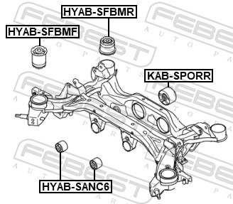 Hyab-sfbmr сайлентблок задней балки FEBEST HYAB-SFBMR