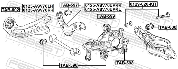 Tab-600 сайлентблок задний нижнего рычага FEBEST TAB-600
