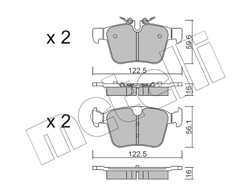 22-1122-0 колодки дисковые задние METELLI 22-1122-0