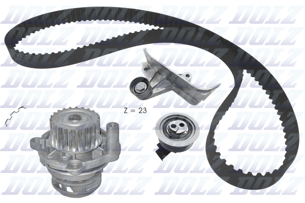 Комплект грм с водяным насосом a185 audi a4/a6 1.8i/2.0i 97-05 DOLZ KD168