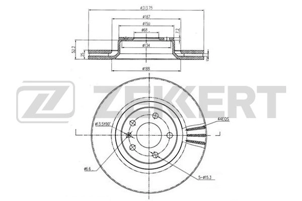 Bs5921 диск торм. перед. audi a6 iii 04- ZEKKERT BS5921