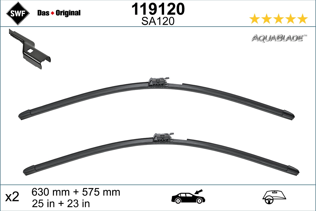 Щетка стеклоочистителя mercedes-benz s-class (w222 v222 x222) с подогревом (630+575мм) SWF 119120