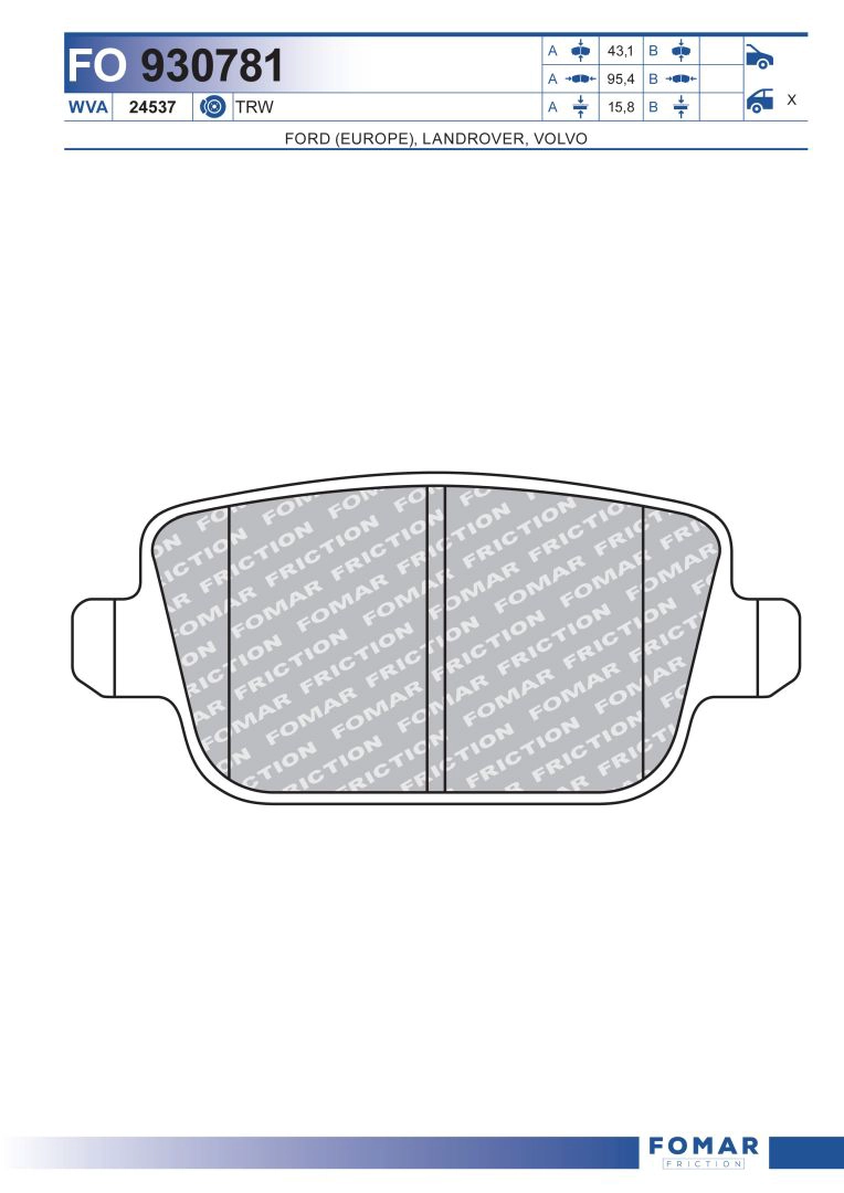 Тормозные колодки FOMAR FRICTION FO930781