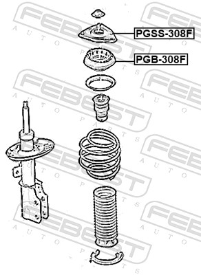Pgss-308f опора переднего амортизатора FEBEST PGSS-308F