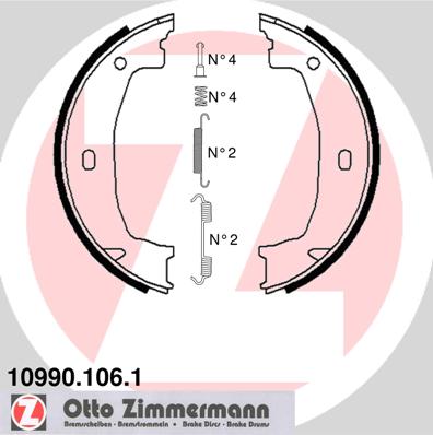 Колодки ручника ZIMMERMANN 10990.106.1