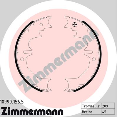 Колодки ручника ZIMMERMANN 10990.156.5