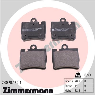 Тормозные колодки ZIMMERMANN 23078.160.1