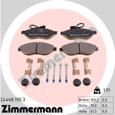 Тормозные колодки ZIMMERMANN 24468.190.3