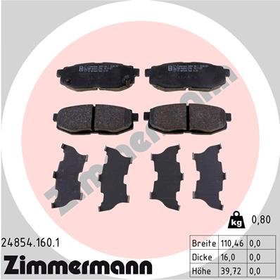 Тормозные колодки ZIMMERMANN 24854.160.1
