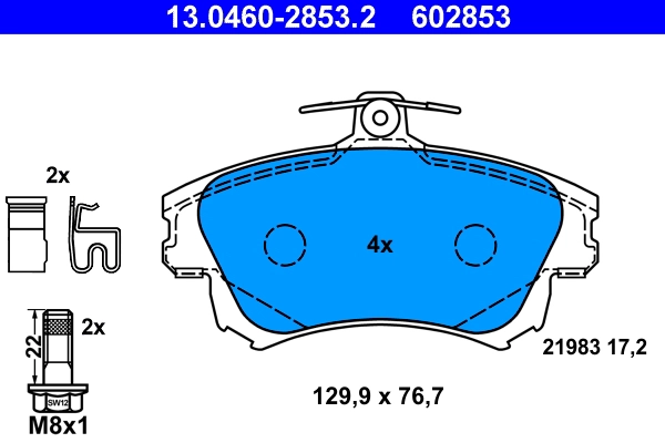 Тормозные колодки ATE 13.0460-2853.2