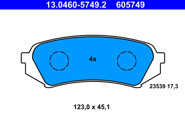 Тормозные колодки ATE 13.0460-5749.2
