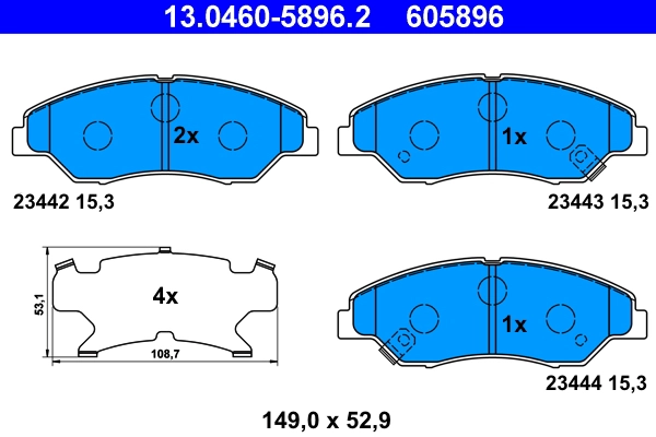 Тормозные колодки ATE 13.0460-5896.2