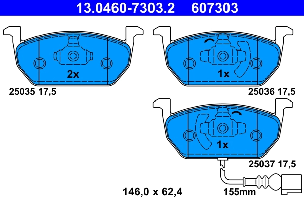 Тормозные колодки ATE 13.0460-7303.2