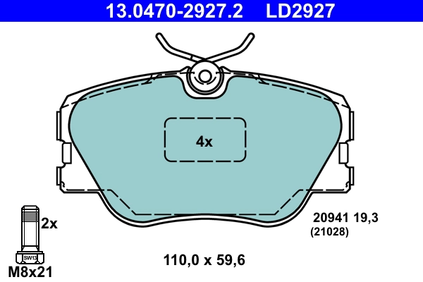 Тормозные колодки ATE 13.0470-2927.2