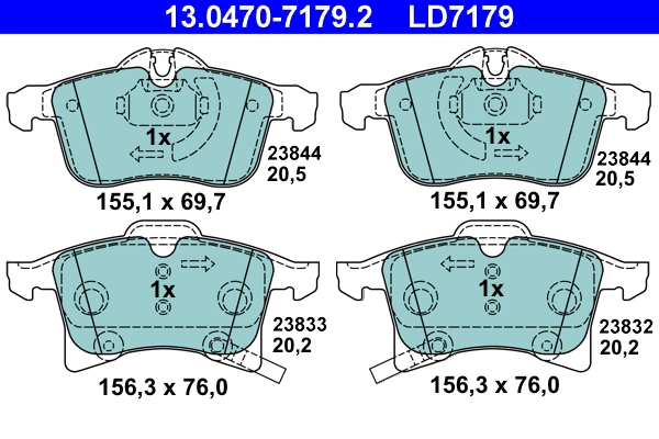 Тормозные колодки ATE 13.0470-7179.2