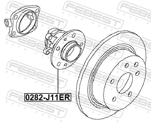 0282-j11er ступица задняя FEBEST 0282-J11ER