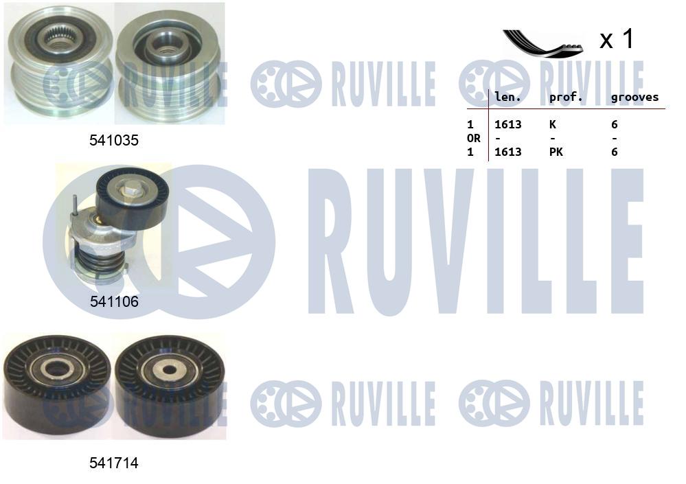 Комплект поликлинового ремня audi a4 b6 RUVILLE 570120