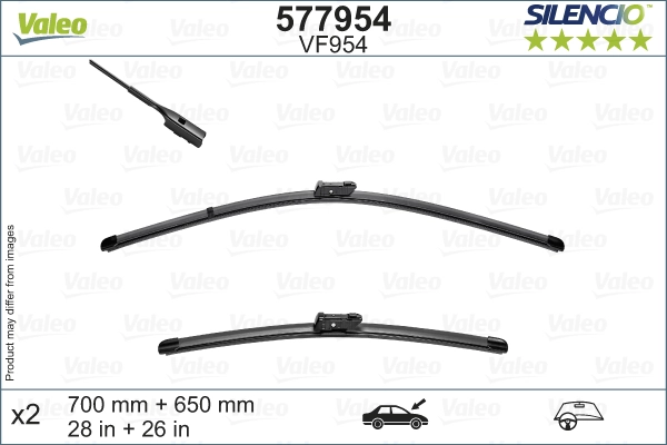 Щетки стеклоочистителя к-кт VALEO 577954