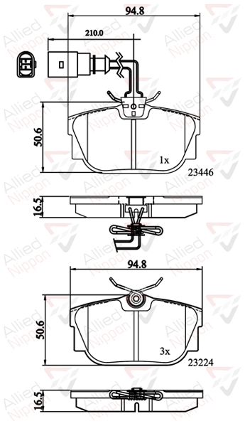 Колодки тормозные дисковые ALLIED NIPPON ADB11151