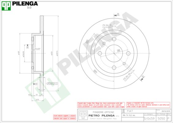 Диск тормозной PILENGA 5050