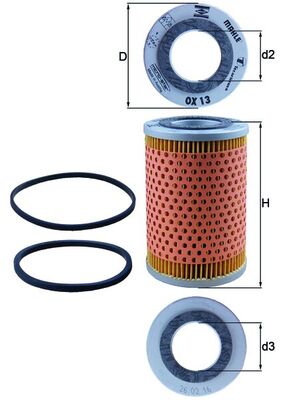 Фильтр масляный MAHLE/KNECHT OX13D