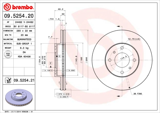 Диск тормозной AP 24482V