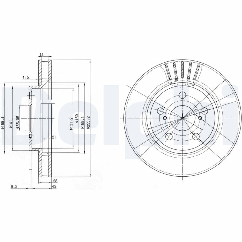 Диск тормозной DELPHI BG3187