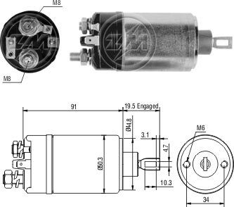 Реле втягивающее ZM ZM722