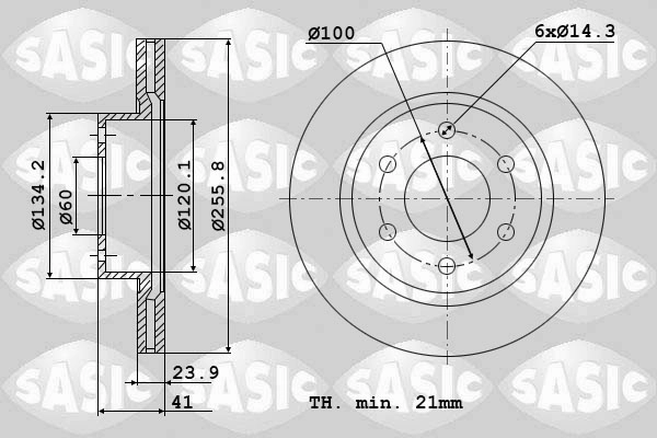 Диск тормозной SASIC 9004575J