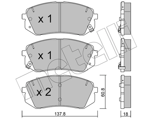 Колодки тормозные METELLI 2207831