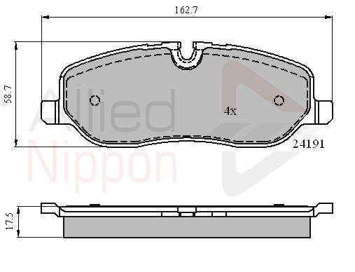 Колодки тормозные дисковые комплект ALLIED NIPPON ADB01533