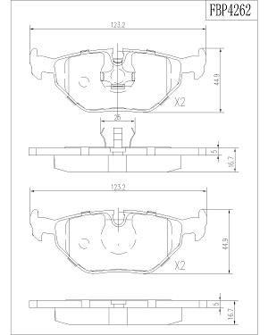 Колодки тормозные дисковые FI.BA FBP4262