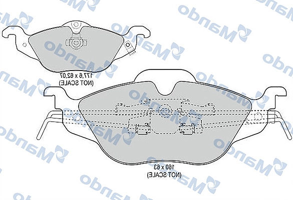 Колодки тормозные дисковые MANDO MBF015134