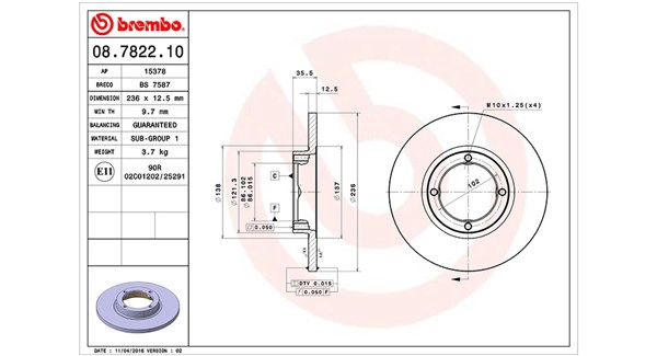 Диск тормозной MAGNETI MARELLI 360406020200
