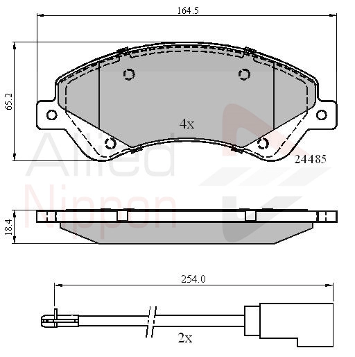 Колодки тормозные дисковые комплект ALLIED NIPPON ADB21511