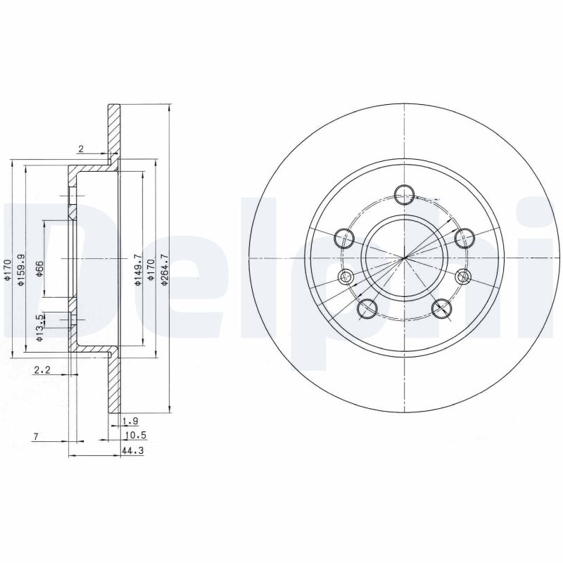 Диск тормозной DELPHI BG2696