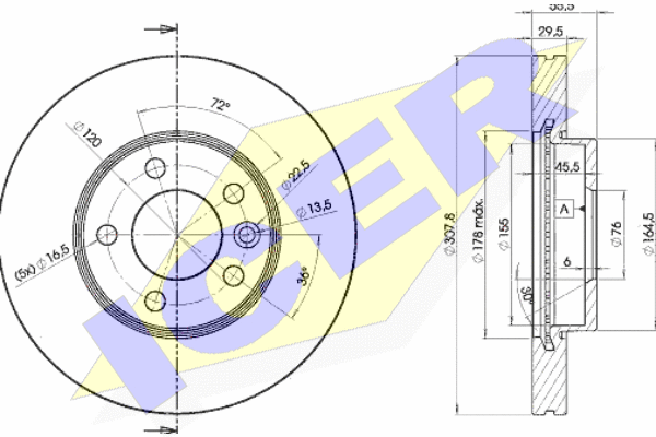 Диск тормозной ICER 78BD6153-2